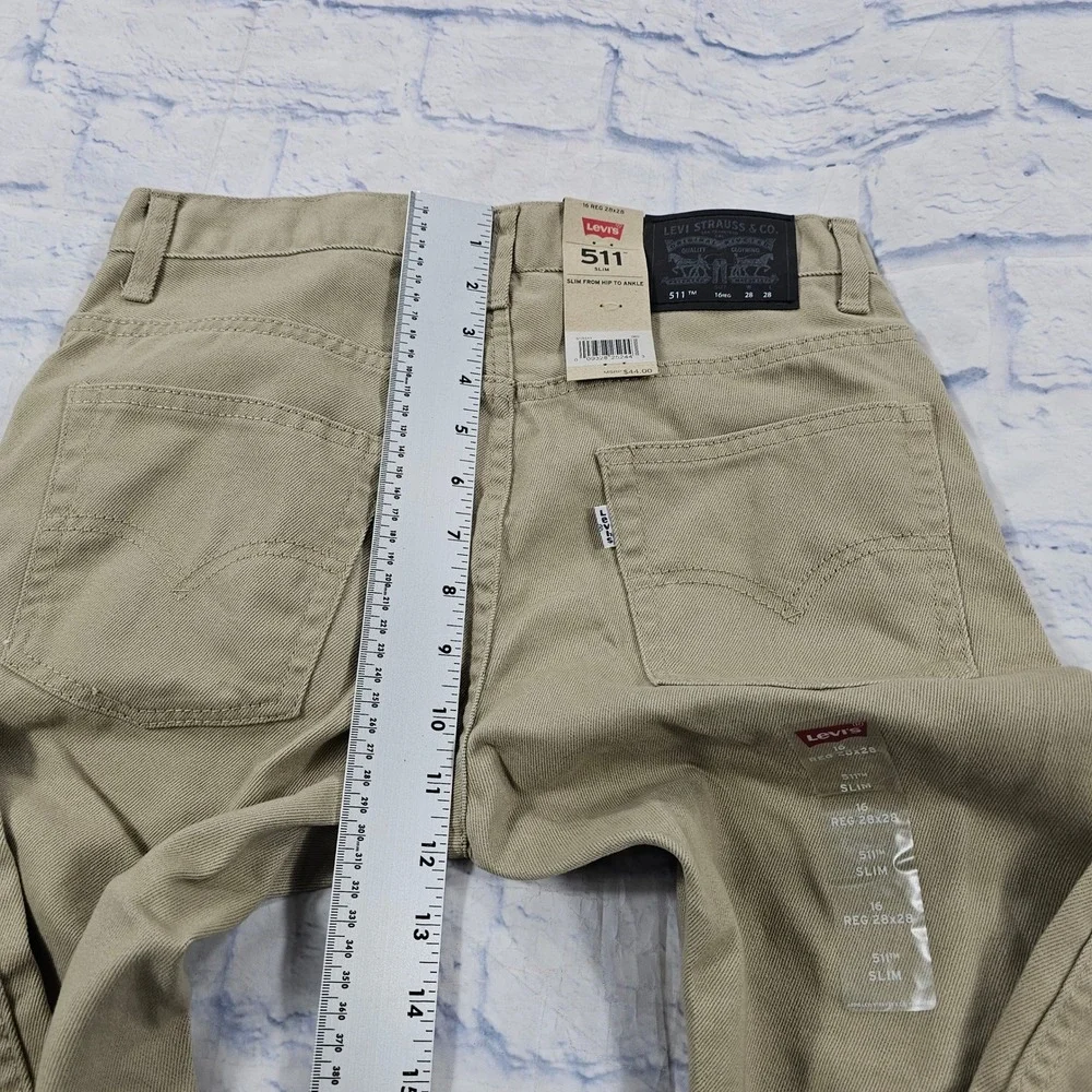 Levis 511 Slim Pants MENS 28x28 Khaki Tan Twill Casual Classic